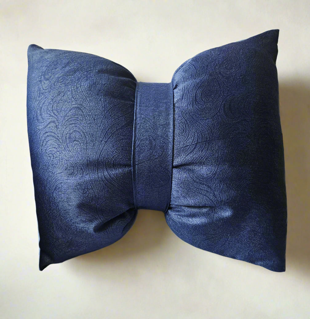 Luxury Bow-Tie Blue Cushion Cover – Interchangeable Accent