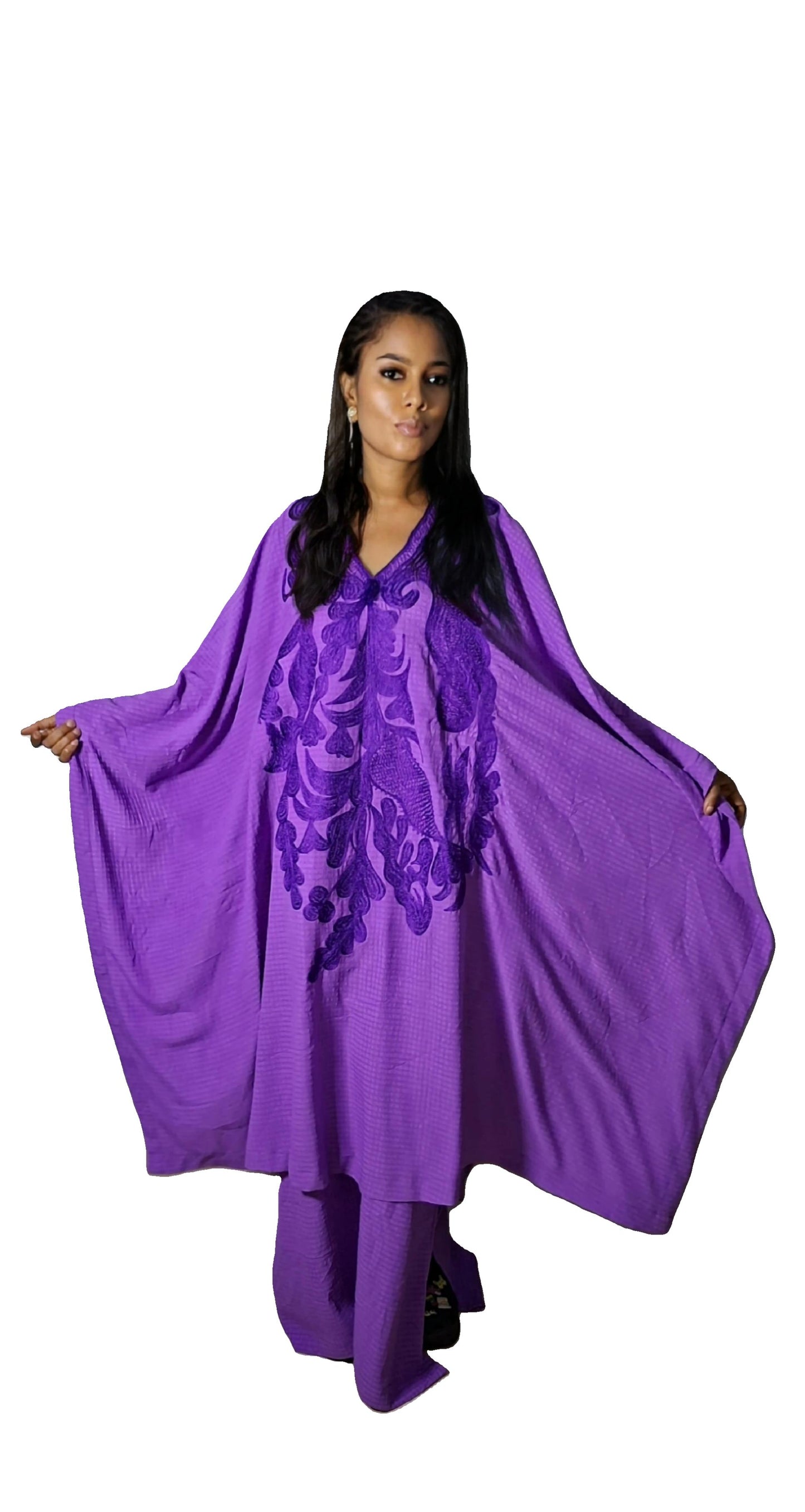 Stylish Purple Kaftan with Statement Embroidery