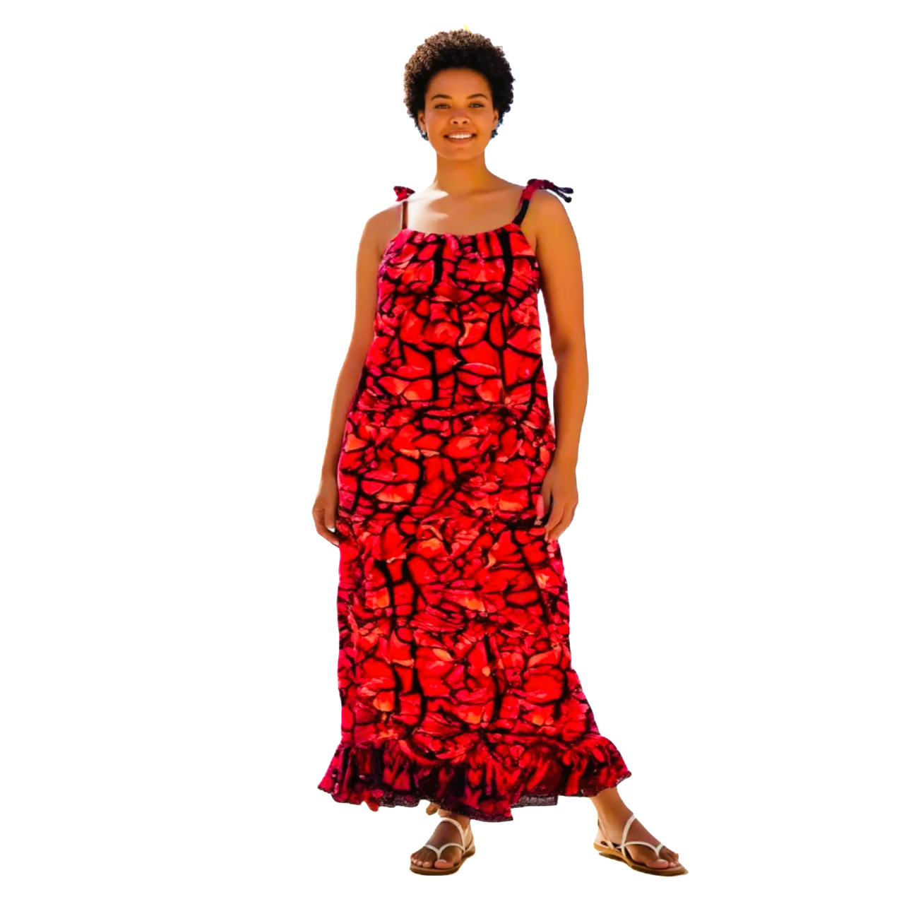 Plus-Size Timeless Floral Print Maxi Kimono Boho Yellow Dress, Sleeveless Summer, Vacation Dress with Spaghetti Tie-Strap, Kaftan