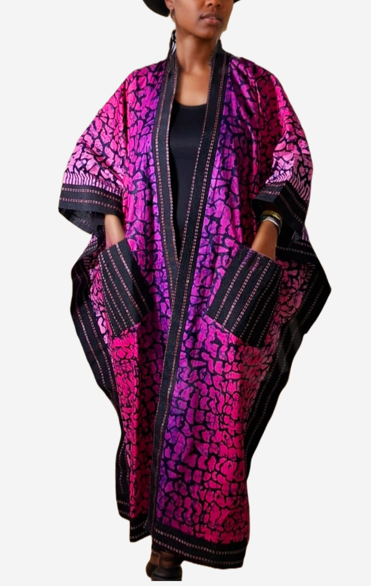 Plum Detailed Chic Kimono Dress